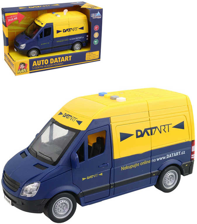 Auto dodávka 22cm Datart na setrvačník na baterie 1:16 Světlo Zvuk CZ kov