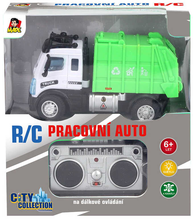 RC Auto popelářské 27MHz na vysílačku 1:64 na baterie Světlo