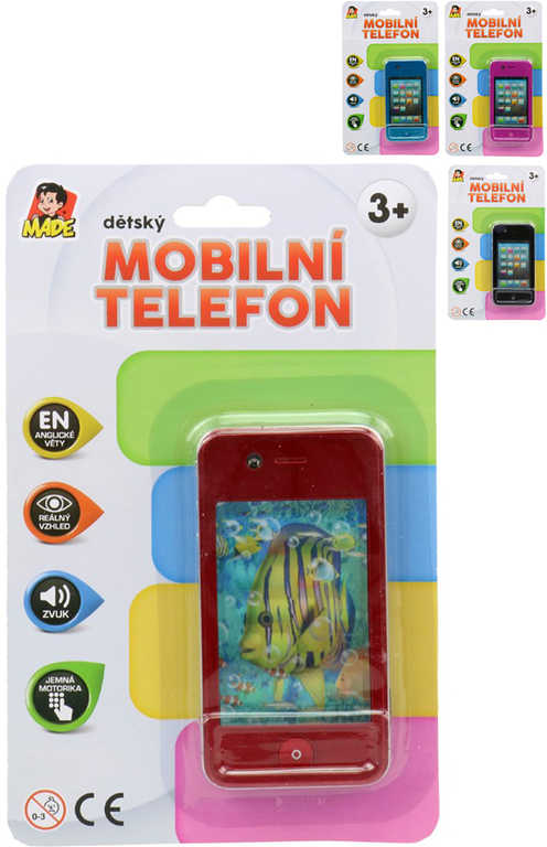 Telefon dětský 11cm chytrý mobil smartphone na baterie 4 barvy AJ Zvuk