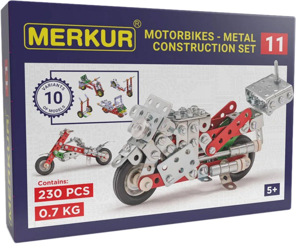 MERKUR M 011 Motocykl 222 dílků *KOVOVÁ STAVEBNICE*