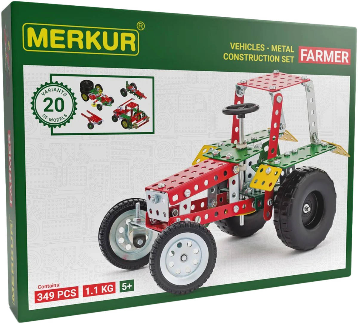 MERKUR Farmer set 341 dílků *KOVOVÁ STAVEBNICE*