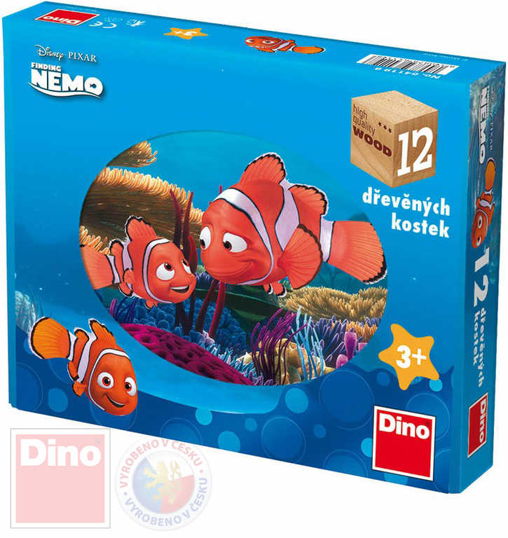 DINO DŘEVO Kostky obrázkové Hledá se Nemo set 12ks kubus *DŘEVĚNÉ HRAČKY*