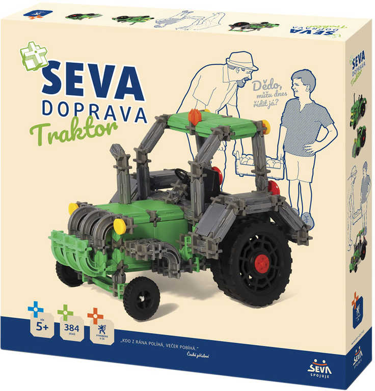 SEVA DOPRAVA Traktor polytechnická STAVEBNICE 384 dílků