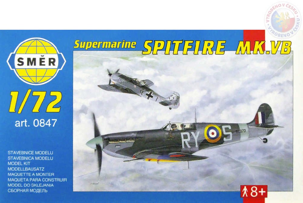 SMĚR Model letadlo Supermarine Spitfire MK. VB 1:72 (stavebnice letadla)