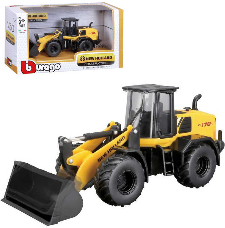 BBURAGO Traktor New Holland W170D model 1:50 nakladač plastový