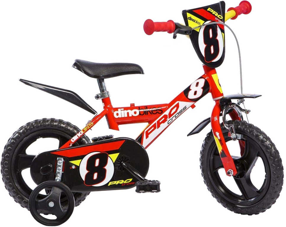 ACRA Dětské baby kolo Dino Bikes červené chlapecké 12" balanční kolečka