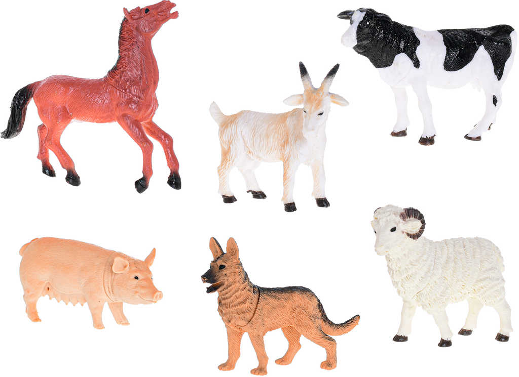 Zvířata domácí farma 10-14cm plastové figurky zvířátka 6 druhů