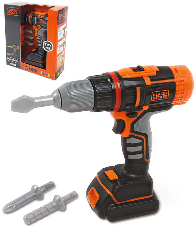 SMOBY Black and Decker aku šroubovák/vrtačka dětské nářadí na baterie Světlo