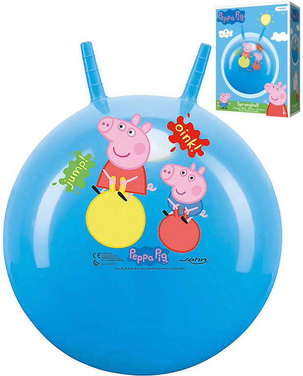 JOHN Hopsadlo modré Peppa Pig skákací míč 50cm s úchyty v krabici