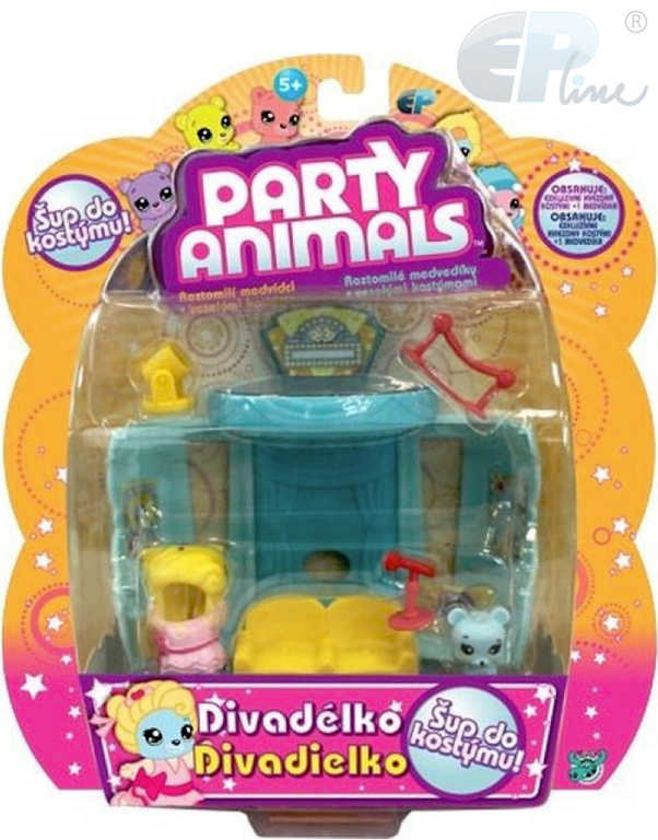 EP Line Party Animals hrací sada medvídek s kostýmem a doplňky 3 druhy