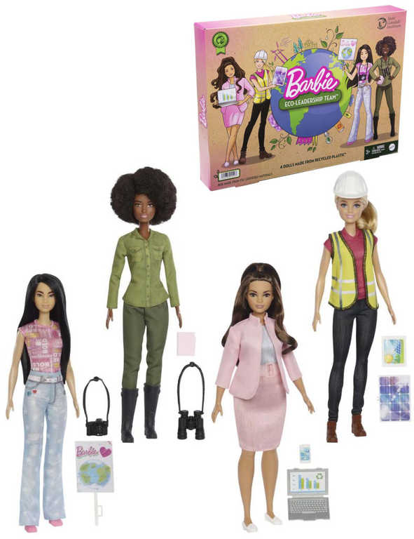 MATTEL BRB Povolání Ekologie je budoucnost set 4 panenky Barbie s doplňky