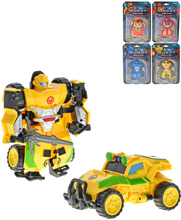 Transrobot plastový 12cm auto / letadlo s transformací 2 druhy 2 barvy