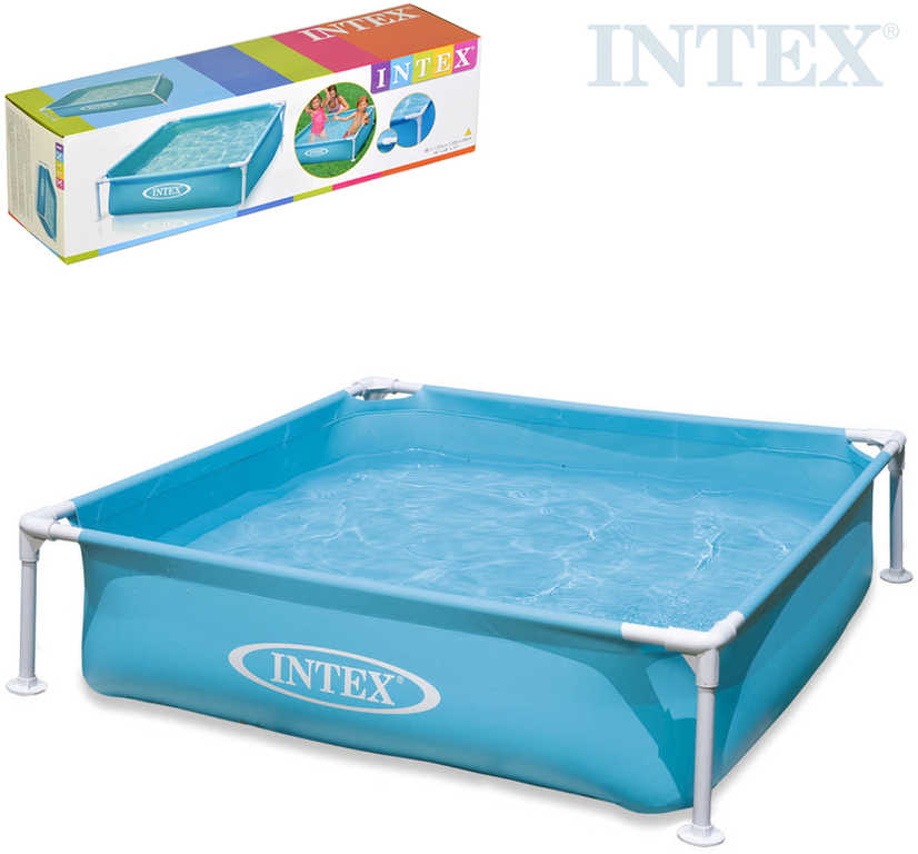 INTEX Baby bazén dětský čtvercový s rámem 122x30cm nadzemní samonosný 57173