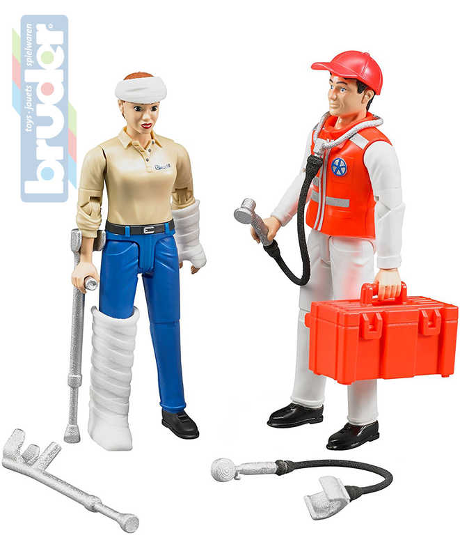 BRUDER 62710 Set zdravotnický záchranář 2 figurky s doplňky 1:16 plast