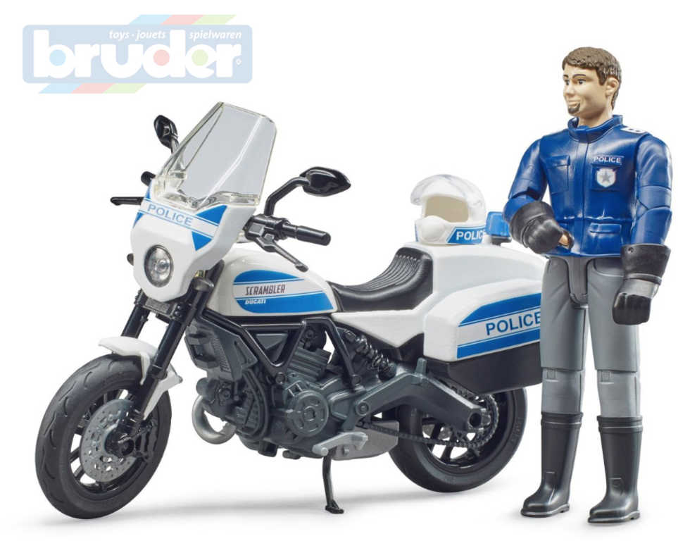 BRUDER 62731 Set motorka Ducati Scrambler s figurkou policie