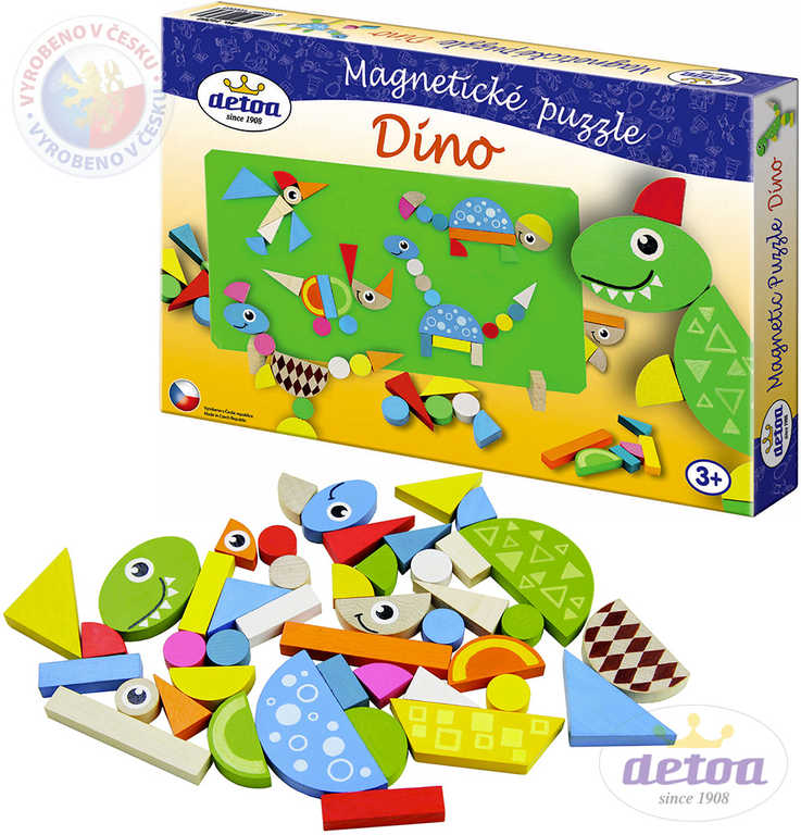 DETOA DŘEVO Puzzle magnetické Dinosauři *DŘEVĚNÉ HRAČKY*