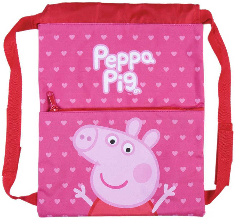 Sáček na přezůvky Peppa Pig sportovní stahovatelný vak na záda 27x33cm