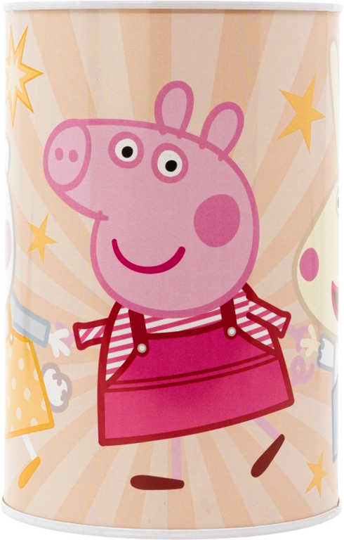 Pokladnička válec prasátko Peppa Pig 15cm dětská kasička plechová