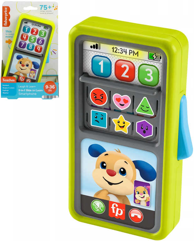 FISHER PRICE Pejskův baby chytrý telefon naučný na baterie Světlo Zvuk