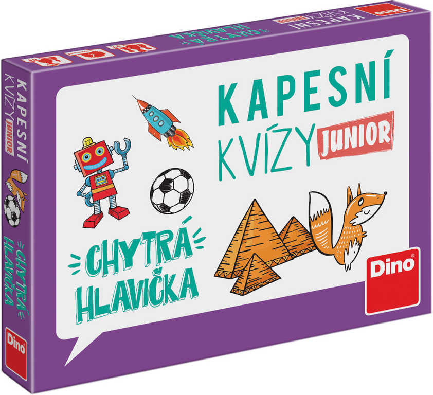 DINO Kapesní kvízy junior Chytrá hlavička cestovní CZ *SPOLEČENSKÉ HRY*