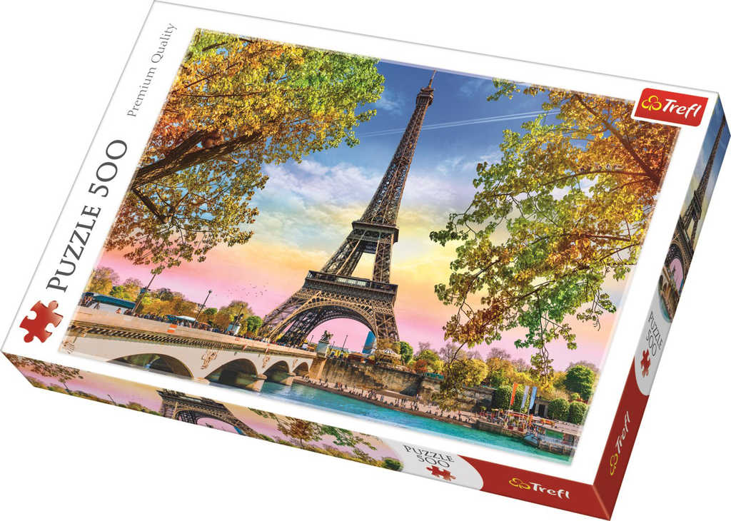 TREFL PUZZLE Foto romantická Paříž Eiffelova věž skládačka 48x34cm 500 dílků