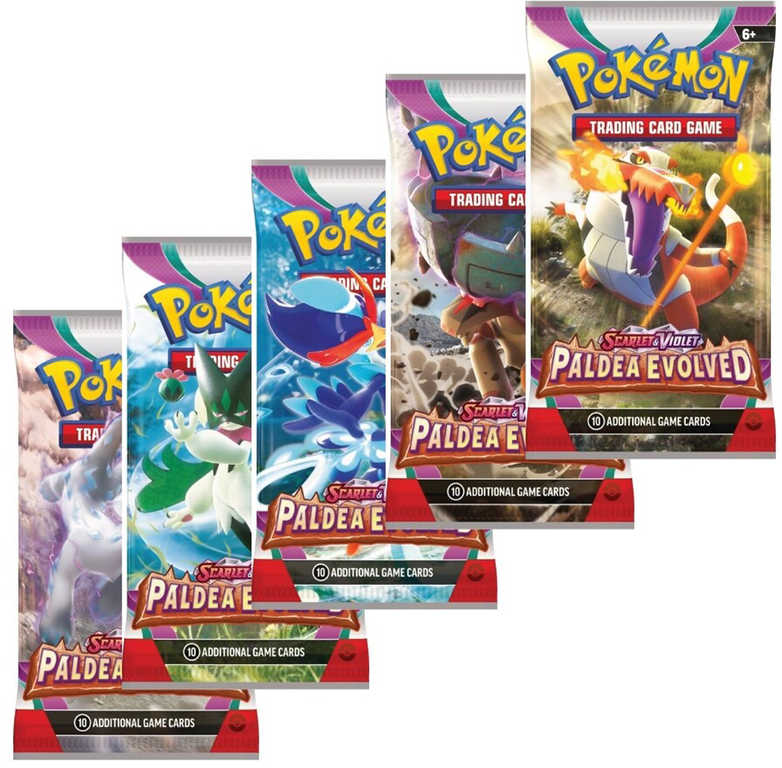 ADC Hra Pokémon TCG SV02 Paldea Evolved booster set 10 karet v sáčku