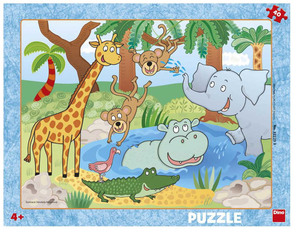 DINO Puzzle deskové 40 dílků Zvířátka skládačka 32x24cm