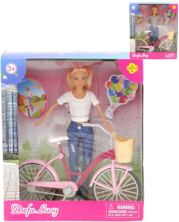 Panenka Defa Lucy 29cm set s jízdním kolem plast v krabici