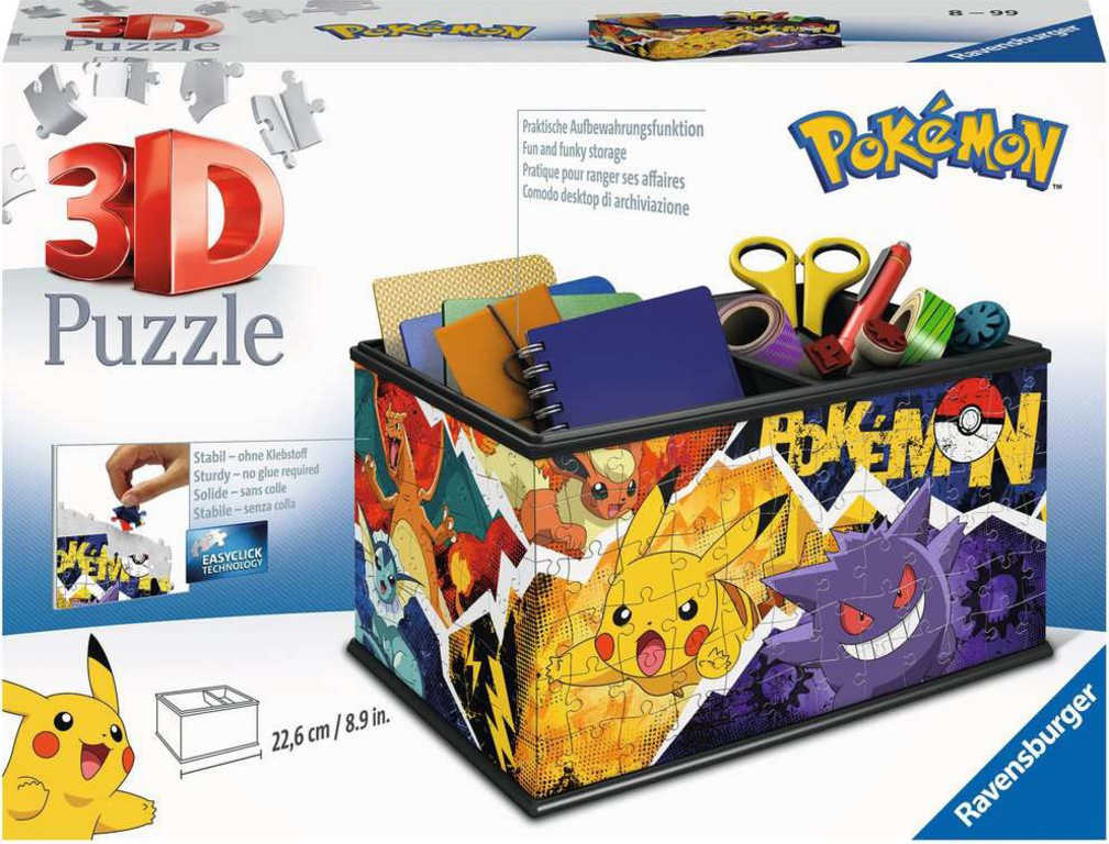 RAVENSBURGER Puzzle 3D Úložná krabice Pokémon 216 dílků skládačka