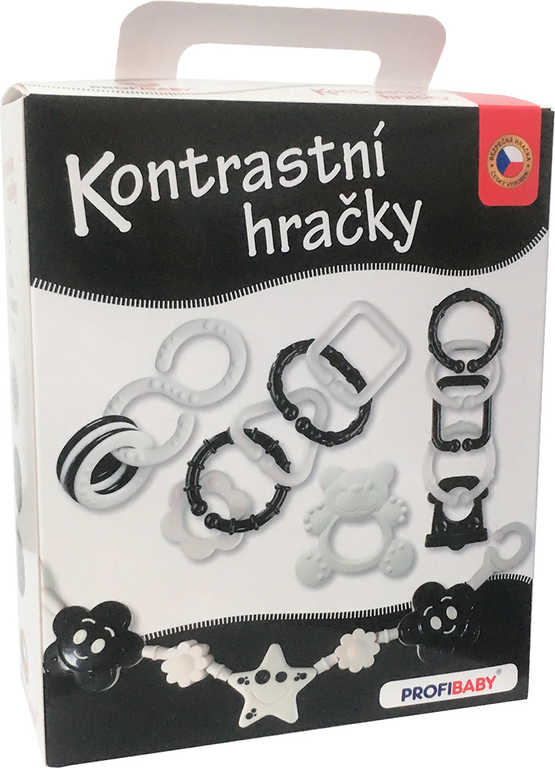 PROFIBABY Baby kontrastní hračky + zábrana na kočárek pro miminko