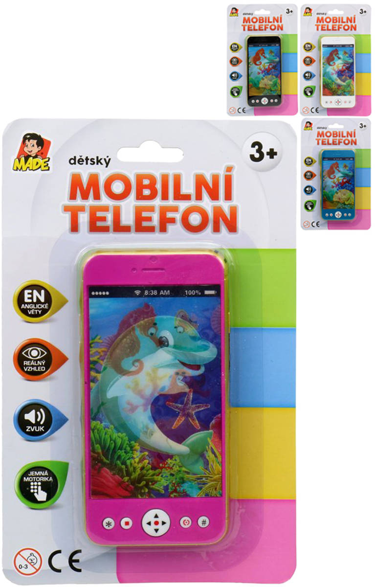 Telefon dětský mobilní 14cm smartphone na baterie 4 druhy Zvuk AJ