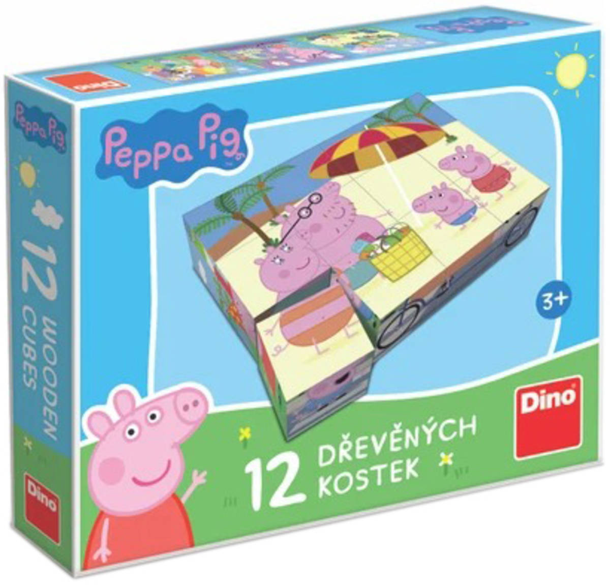 DINO DŘEVO Kubus Peppa Pig obrázkové kostky 12ks *DŘEVĚNÉ HRAČKY*