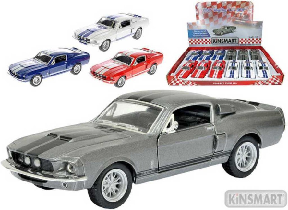 KINSMART Auto model 1:38 SHELBY GT500 1967 kov PB 12cm 4 barvy