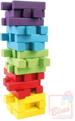 BINO DŘEVO Hra věž Jenga set 60 kostiček + kostka *DŘEVĚNÉ HRAČKY*