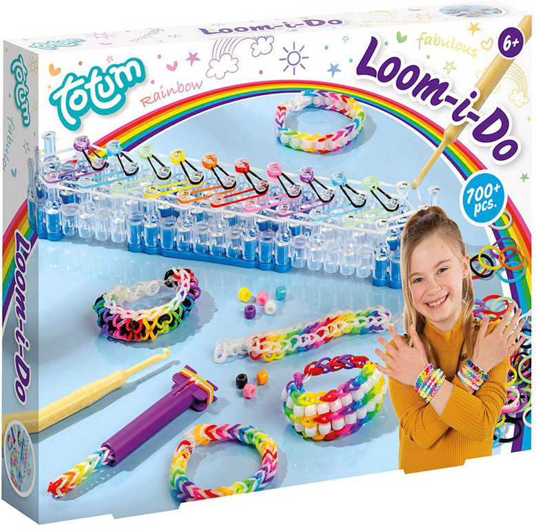 UDĚLEJ SI NÁRAMEK Gumičky LOOM BANDS 700ks + tkalcovský stav s korálky