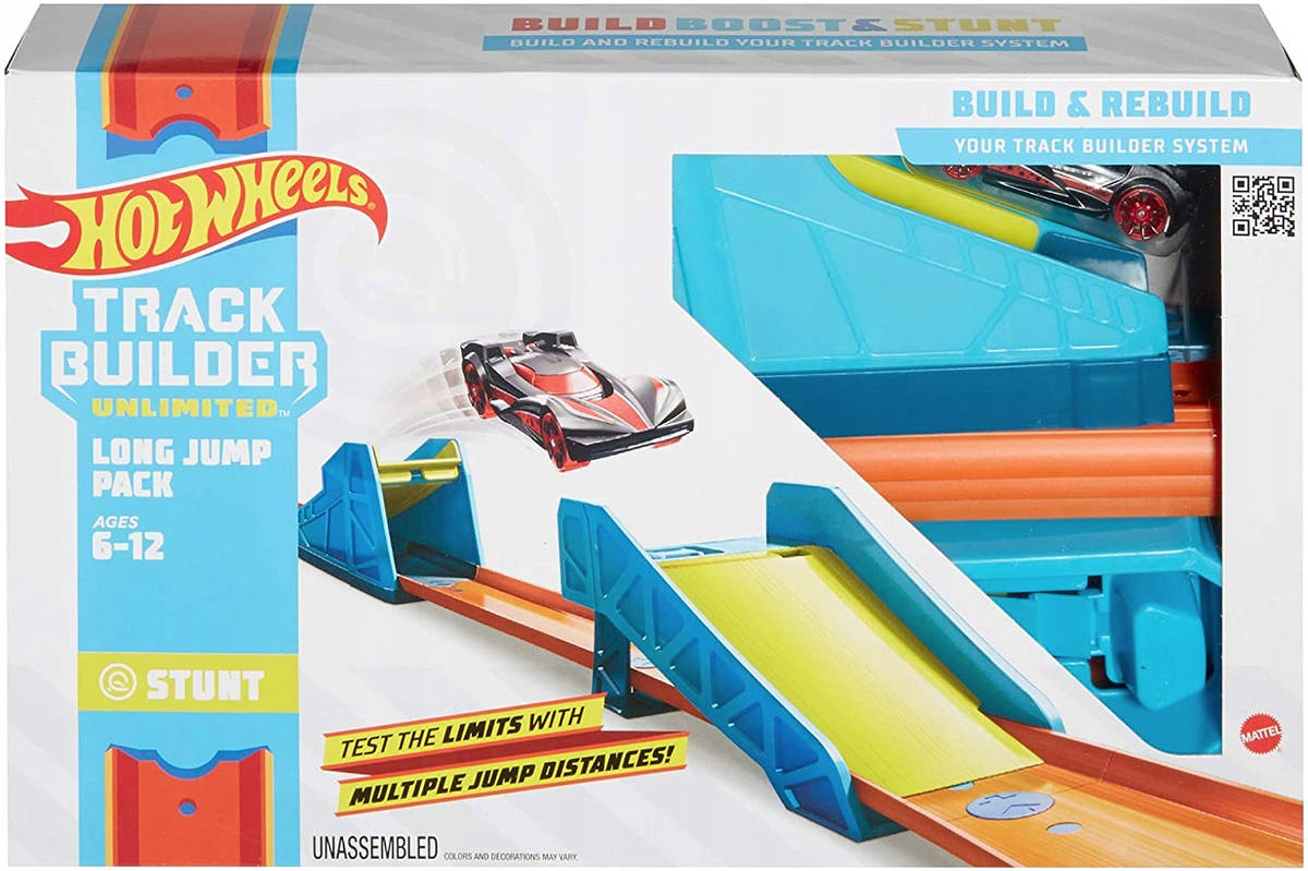 MATTEL HOT WHEELS Track Builder set s autíčkem pro stavitele Dlouhý skok