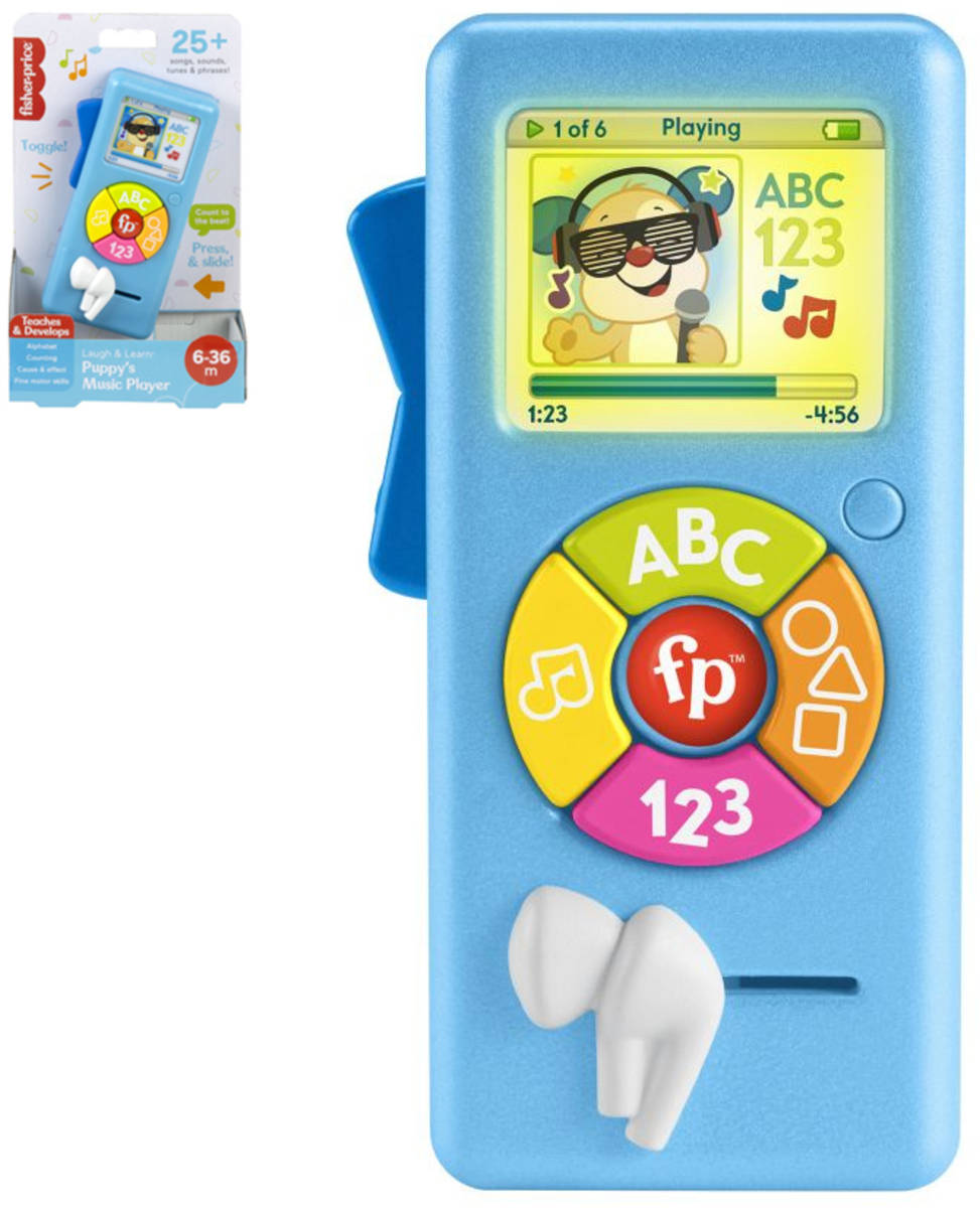 FISHER PRICE Pejskův hudební baby přehrávač na baterie Světlo Zvuk CZ