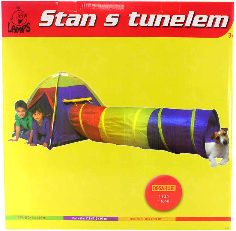 Stan s tunelem (domeček) prolézací domek pro děti 280 x 112 x 94 cm