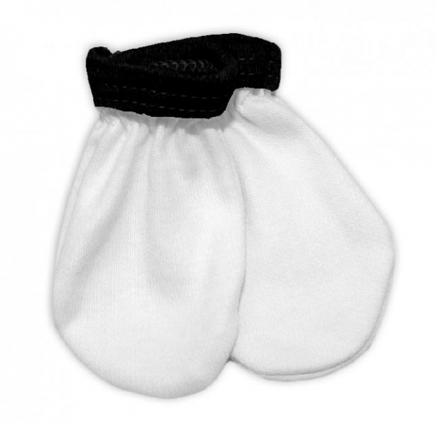 Baby Nellys Kojenecké rukavičky Little prince/princess - bílo/černé, vel. 56/62 Velikost koj. oblečení: 56-62 (0-3m)