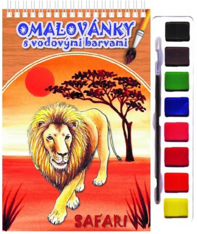 AKIM Omalovánky set s barvami a štětcem Zvířátka Safari