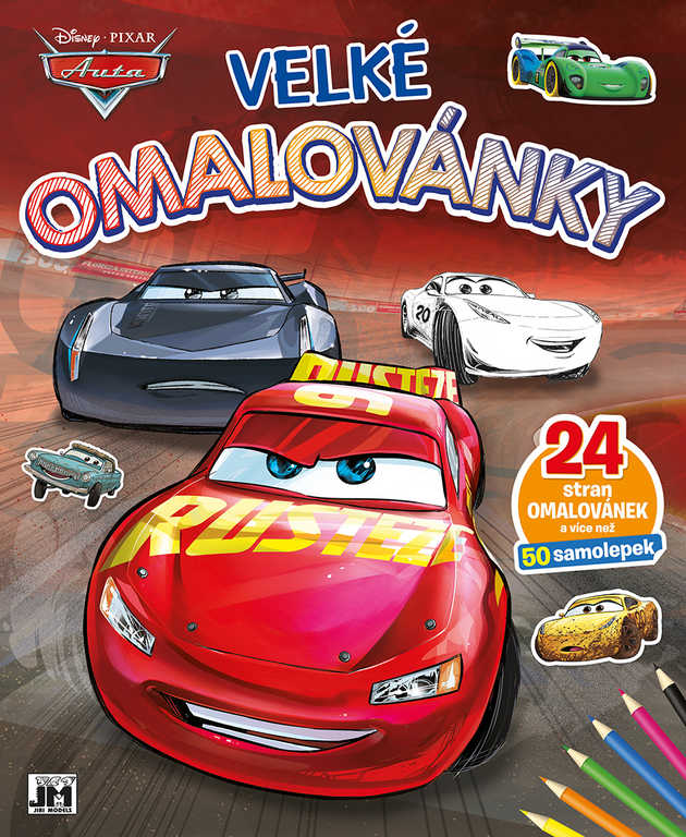 JIRI MODELS Omalovánky velké se samolepkami Auta (Cars)