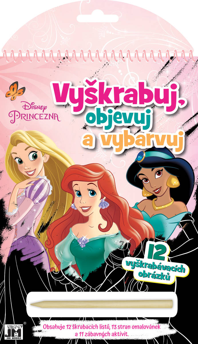 JIRI MODELS Vyškrabuj, objevuj, vybarvuj Disney Princezny kreativní sešit