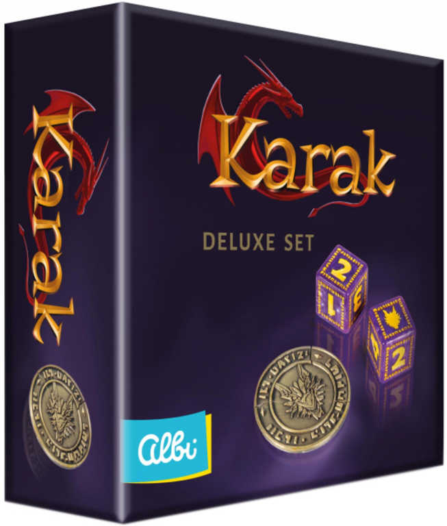 ALBI HRA Karak Deluxe set kovová mince a 2 kostky rozšíření ke hře v krabici