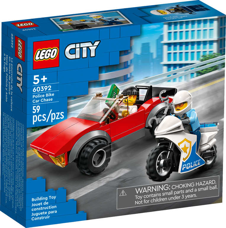 LEGO CITY Honička auta s policejní motorkou 60392 STAVEBNICE