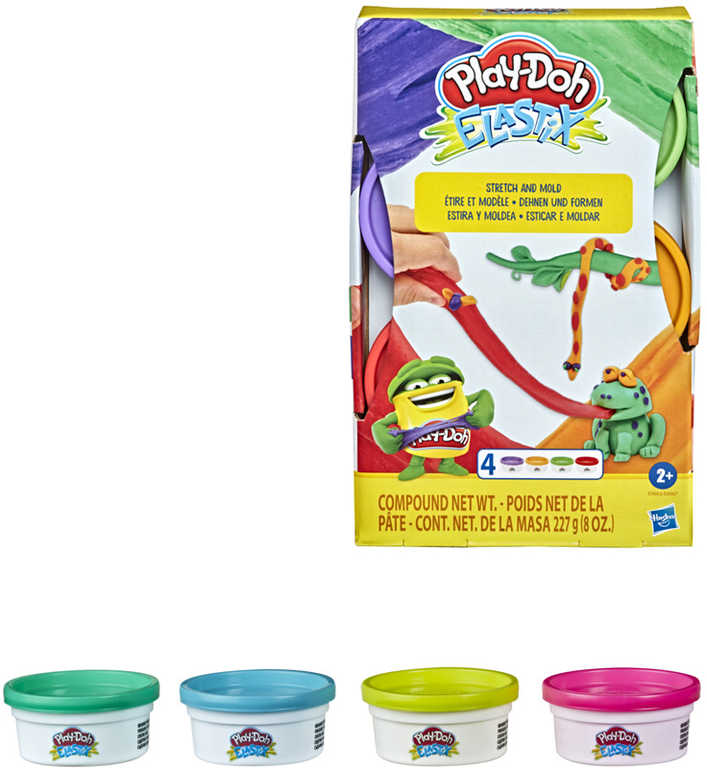 HASBRO PLAY-DOH Baby modelína Elastix set 4 kelímky 2 druhy