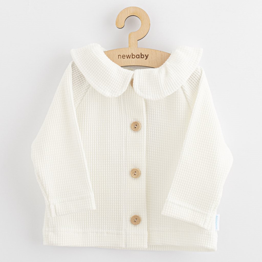 Kojenecký kabátek na knoflíky New Baby Luxury clothing Laura bílý