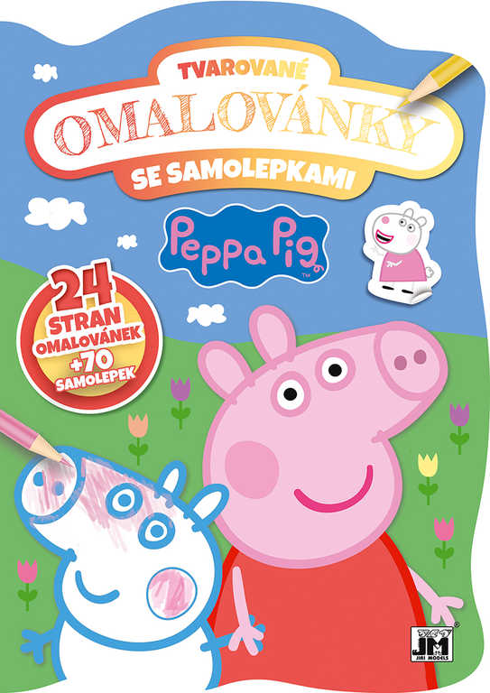 JIRI MODELS Omalovánky tvarované + samolepky Peppa Pig