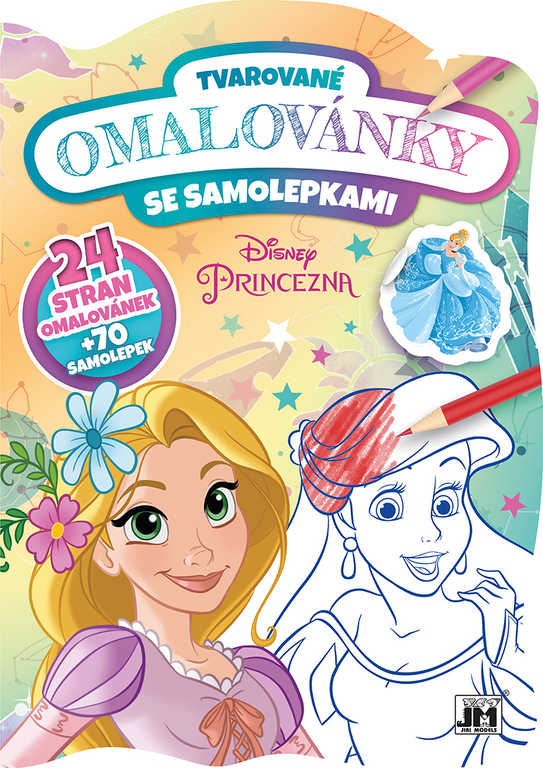 JIRI MODELS Omalovánky tvarované + samolepky Disney Princezny