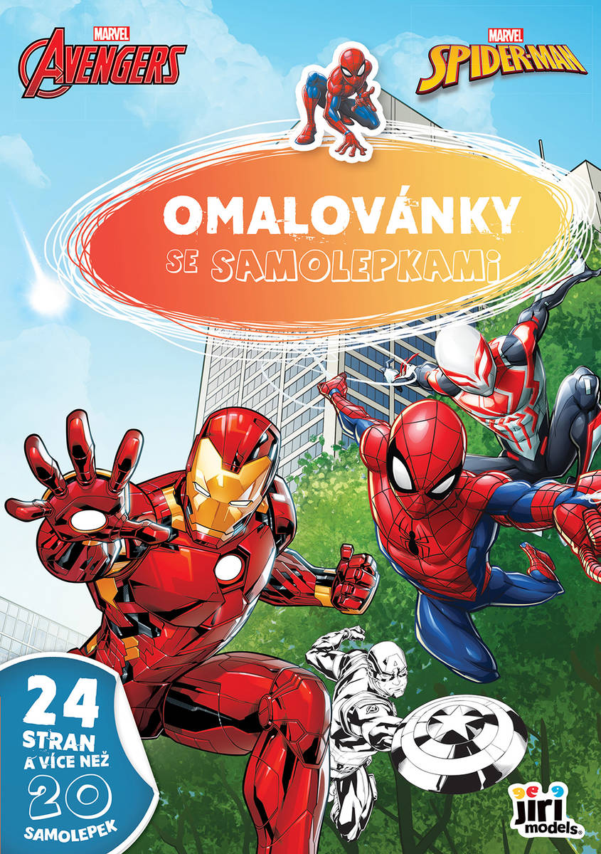 JIRI MODELS Omalovánky A4 se samolepkami Marvel hrdinové