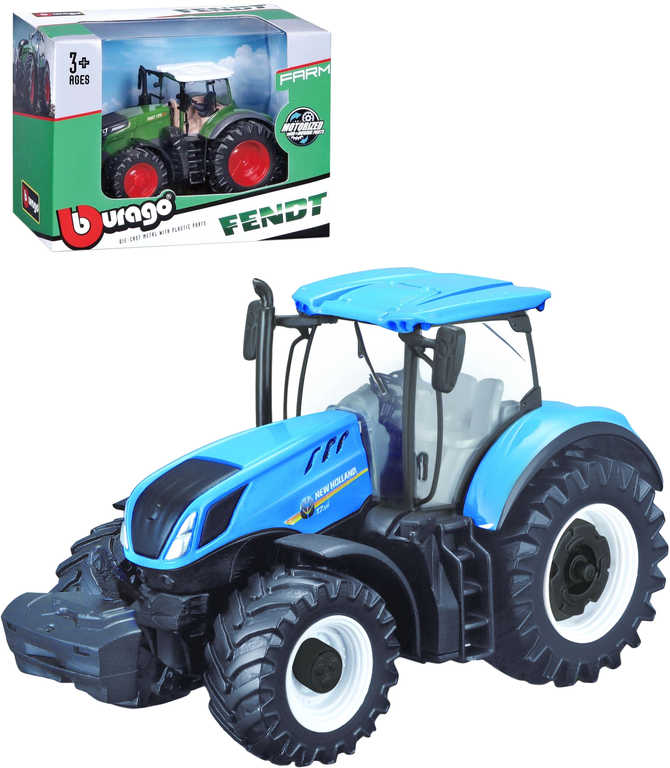 BBURAGO Traktor farmářský 13cm model kovový 2 druhy v krabici